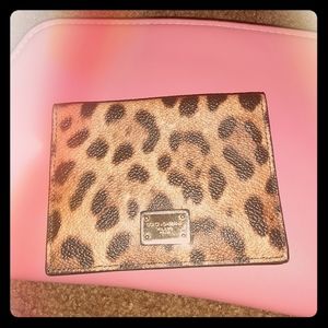 Genuine leather Leopard print credit card holder
